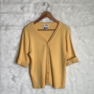 🔴5/$25 Talbots Yellow Cardigan Sweater